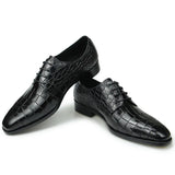 Ravion – Men’s Crocodile-Embossed Leather Derby DRESS Shoes - Ashour Shoes