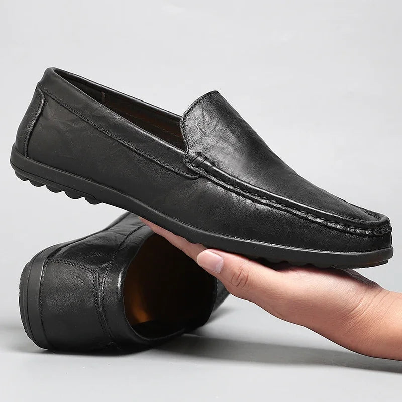 Comodo - Men's Classic Genuine Leather Driving Loafers - Ashour Shoes
