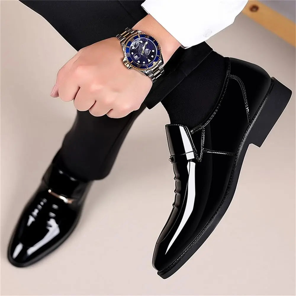 Splendido - Men's High Gloss Patent Business Loafers with Metallic Accent - Ashour Shoes