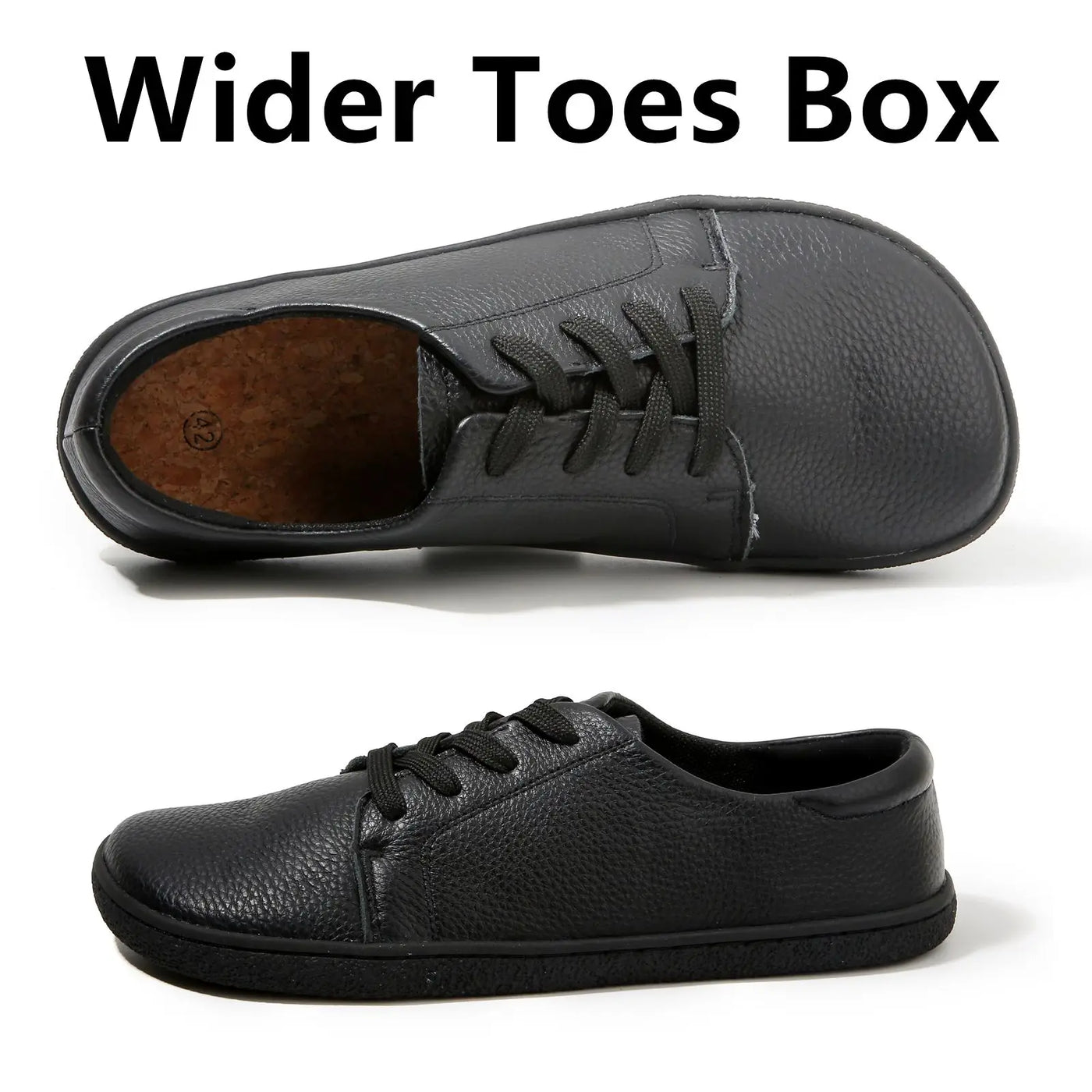 Natura - unisex Leather Barefoot Zero Drop Sneakers Wide Toe Box - Ashour Shoes