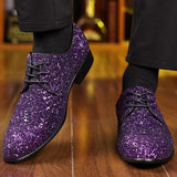 Scintillante - Men's Dazzling Gold Sequin Oxford Dress Shoes - Ashour Shoes