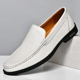 Sereno2 - Men's Blue PU Leather Slip-On Driving Moccasin Loafers - Ashour Shoes