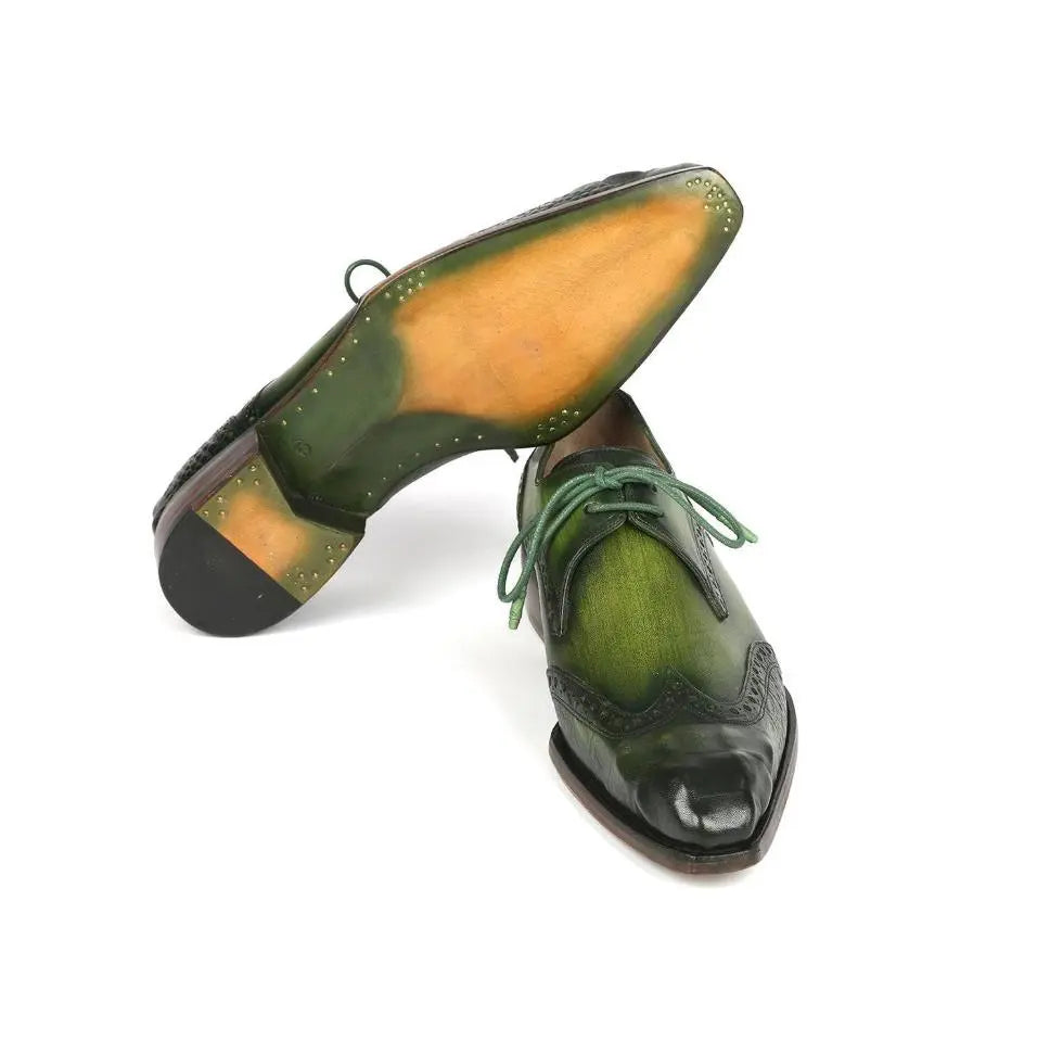 Green Totem - Genuine Leather Men’ Derby Shoes