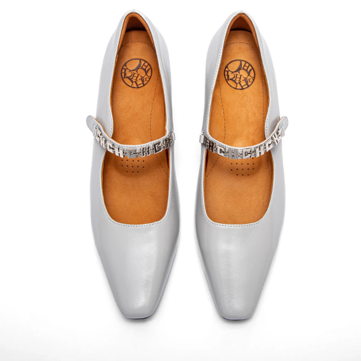 Argento - Women's Elegant Leather Mary Jane Pumps with Chain Detail - Ashour Shoes