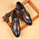 Maestro - Men's Polished Patent Leather Buckle Slip-On Dress Shoes - Ashour Shoes