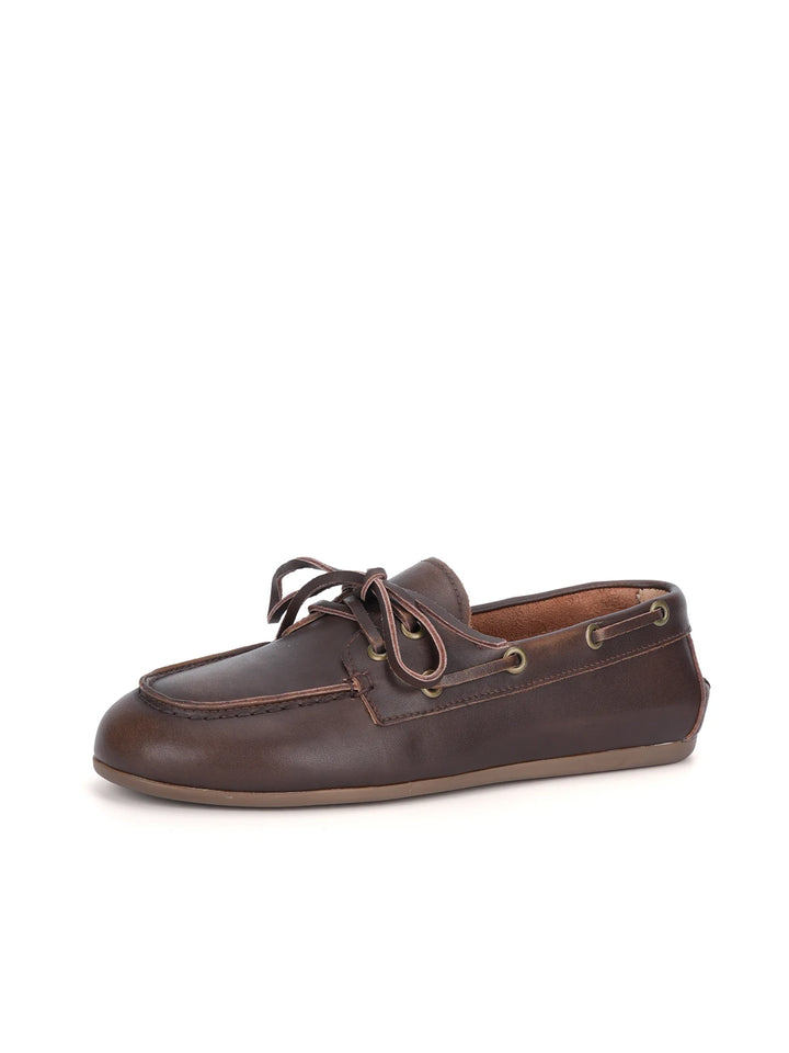 Lerana - Genuine Leather Boat Shoes for Women. Classic Moccasin for Everyday Comfort