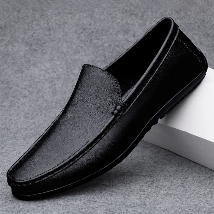 Azzurro - Men's Genuine Leather Slip-On Driving Loafers