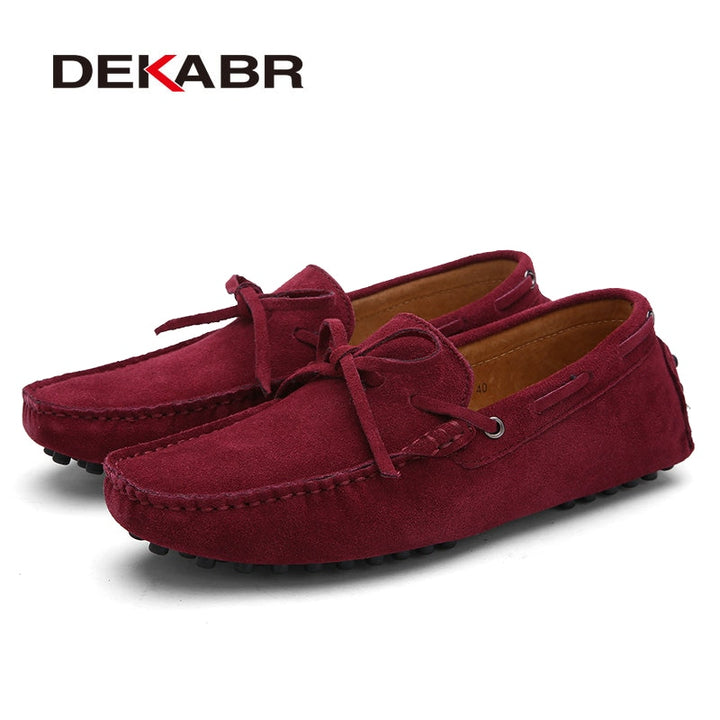 DEKABR2 - Suede Leather Boat Shoes/Loafers For Men - Summer Moccasins - Ashour Shoes