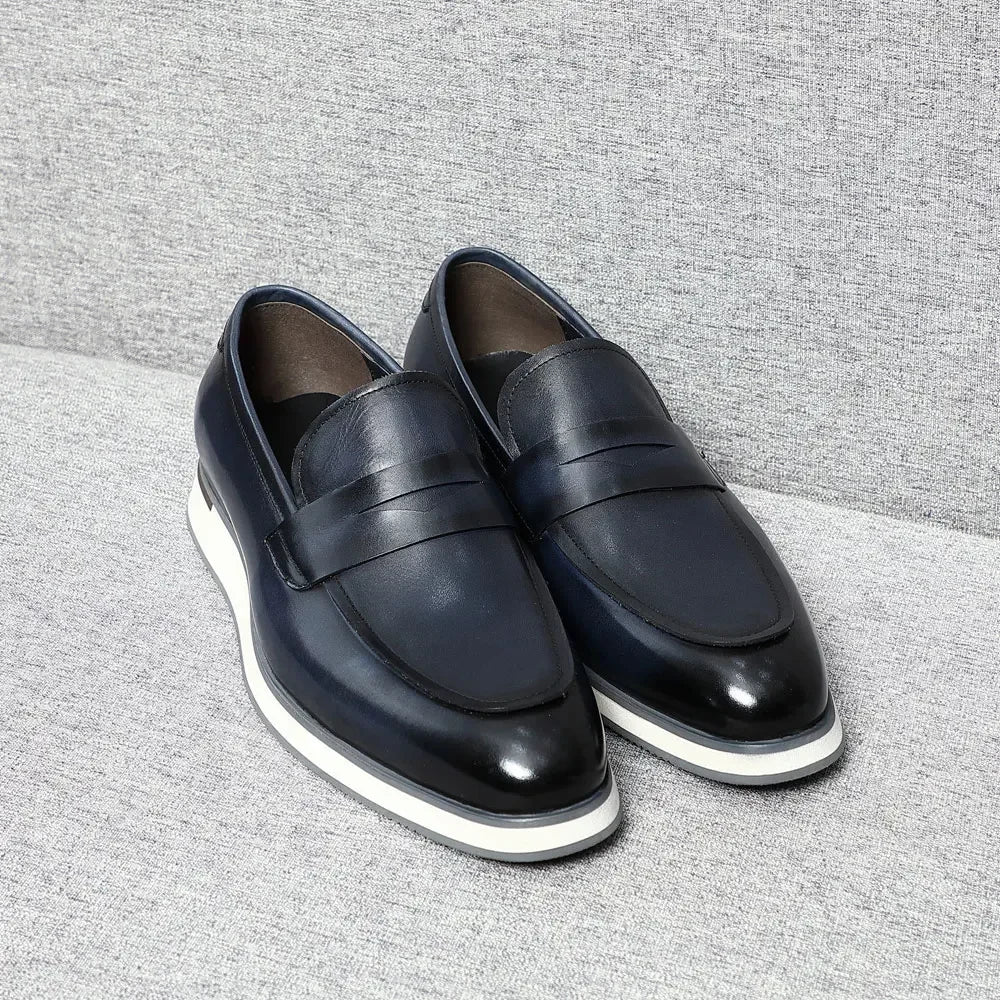 Grylo - Leather penny loafers sneakers sole for men - Ashour Shoes