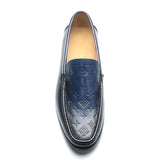 Smeraldo - Men's Luxury Green Embossed Leather Slip-On Loafers - Ashour Shoes