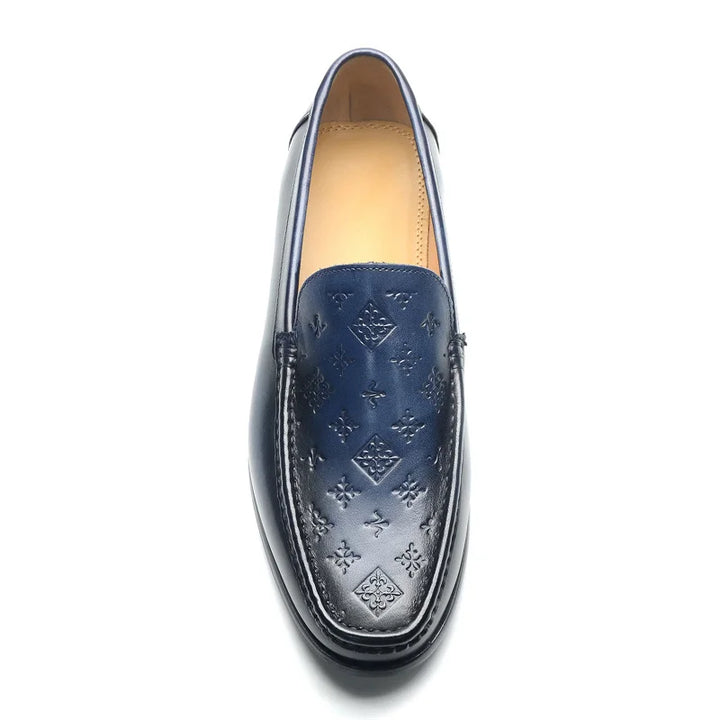 Smeraldo - Men's Luxury Green Embossed Leather Slip-On Loafers
