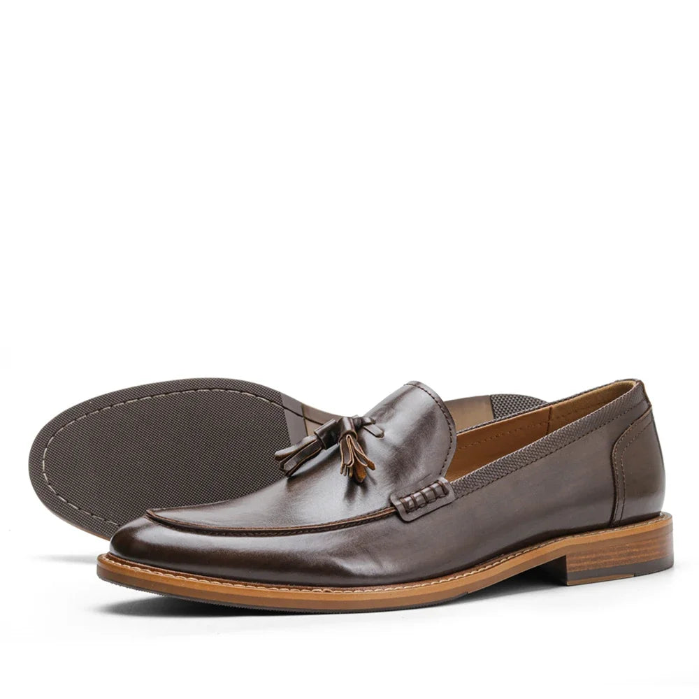 Tanya - Classic tassel leather loafers for men - Ashour Shoes