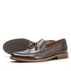 Tanya - Classic tassel leather loafers for men - Ashour Shoes