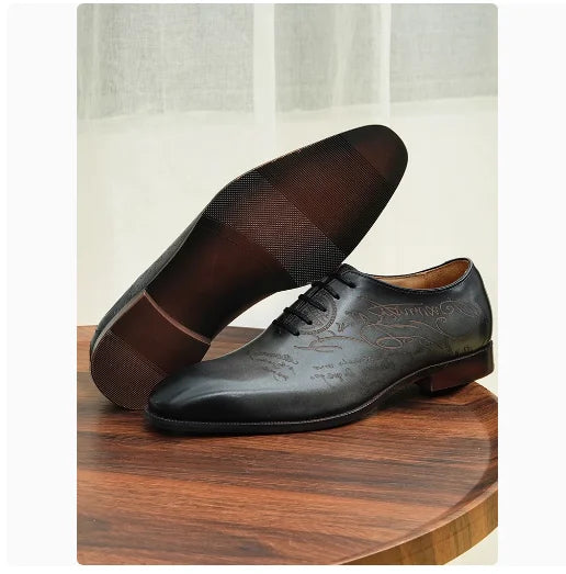 Raffinato - Men's Handcrafted Burnished Leather Oxford Dress Shoes - Ashour Shoes