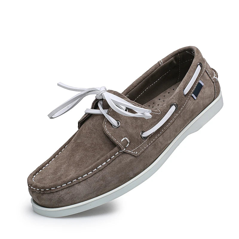Vela - Men's Suede Moccasin Boat Shoes - Ashour Shoes
