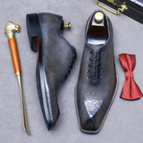 Eleganza - Men's Laser-Carved Leather Oxford Dress Shoes - Ashour Shoes