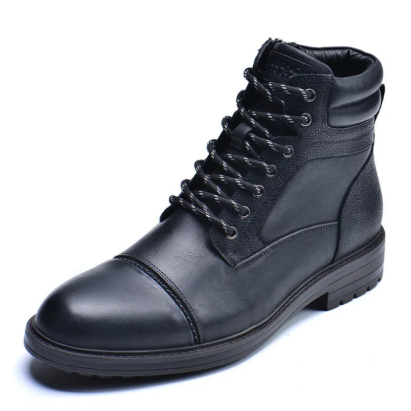 Ufficio 2 - Classic men's leather boots with zipper - Ashour Shoes