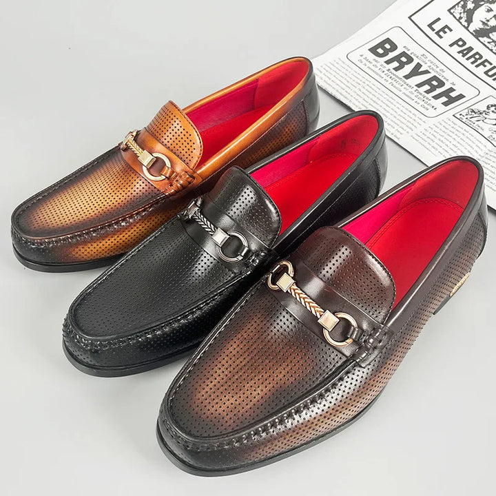 La Cavi - Horsebit unique color leather loafers for men - Ashour Shoes