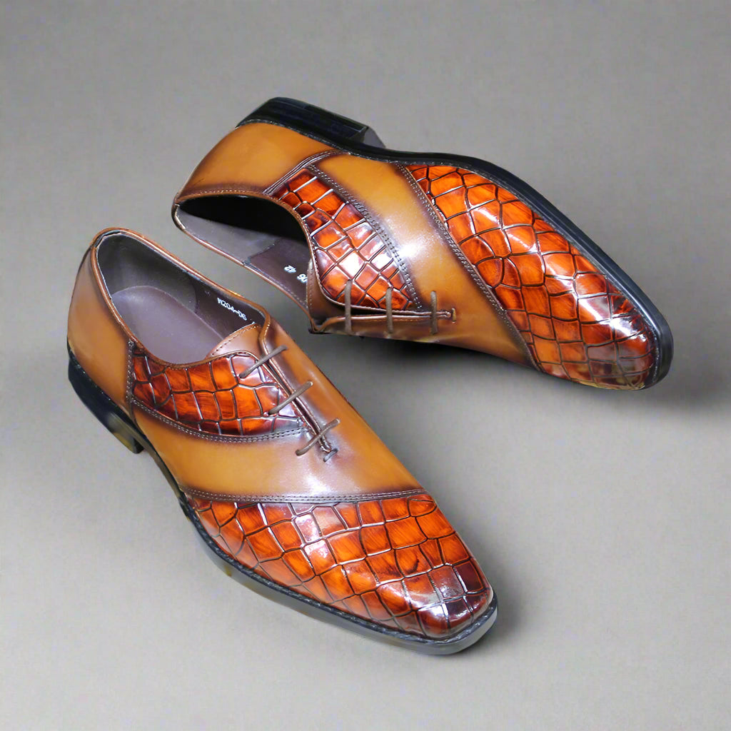 il gestore 3 - Two tone unique black and blue oxford shoes for men - Ashour Shoes