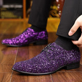 Scintillante - Men's Dazzling Gold Sequin Oxford Dress Shoes - Ashour Shoes