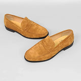 Classico - Men's Suede Penny Loafers Slip-On Shoes - Ashour Shoes
