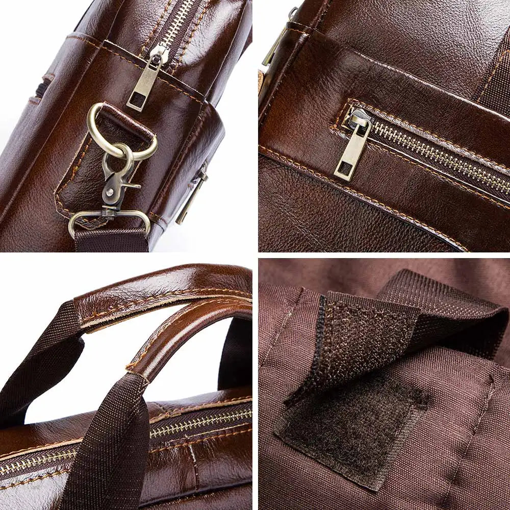 Ravino - Genuine Leather Business Briefcase – Professional Bag MultiPocket