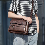 Weix - Men's Casual Flap Messenger Bag Crossbody Leather Shoulder Bag - Ashour Shoes