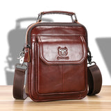 Rondi - men's Leather Crossbody Shoulder Bag Compact Multi-Pocket Travel Messenger Bag - Ashour Shoes