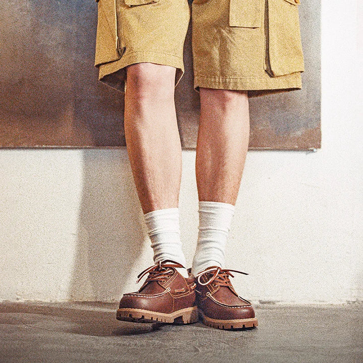 Robusto - Men's Rugged Leather Boat Shoes - Ashour Shoes