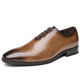 Signore - Men's Elegant Polished Leather Cap Toe Oxford Dress Shoes - Ashour Shoes