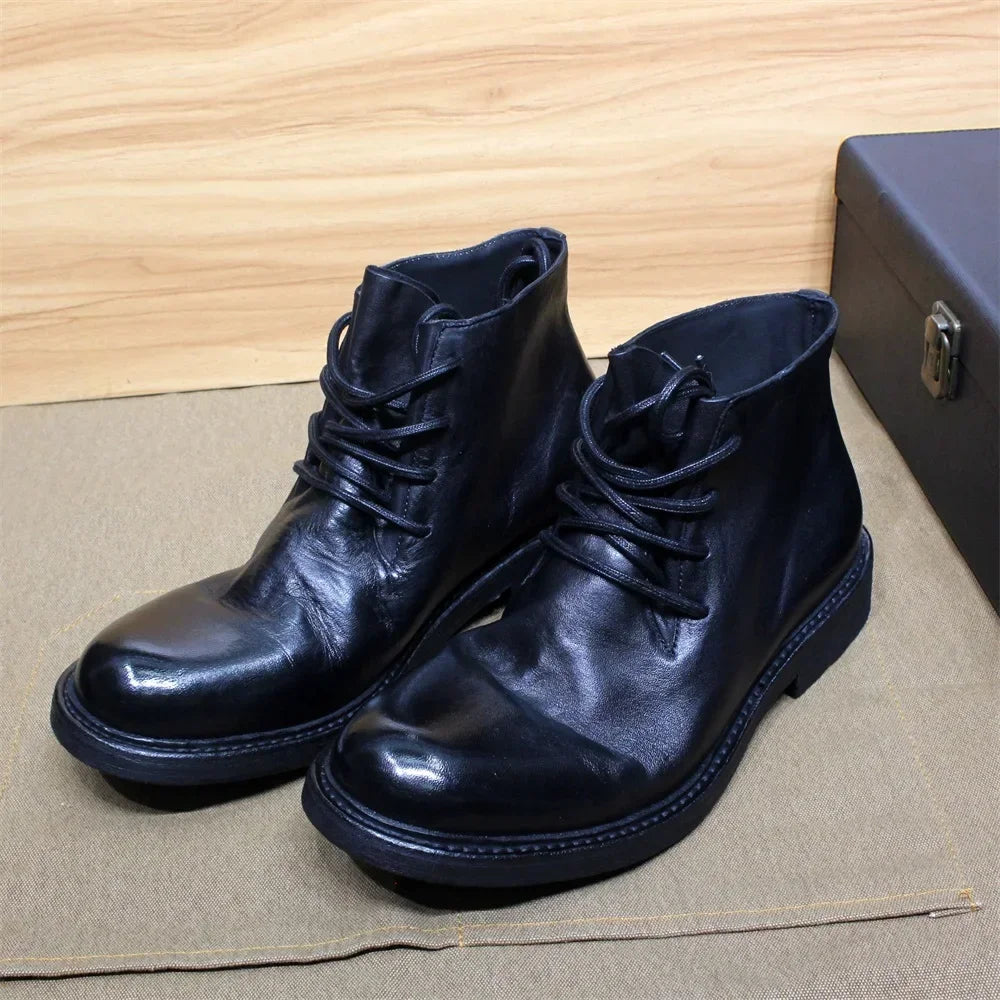 Artigiano - Men's British Style Handmade Calf Leather Chukka Boots - Ashour Shoes