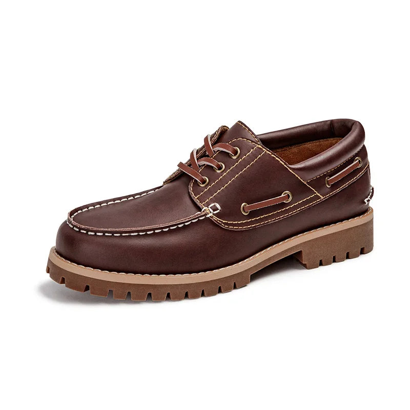 Robusto - Men's Rugged Leather Boat Shoes - Ashour Shoes