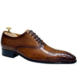 Lirona - Men-s leather oxford dress shoes in brown or black - Ashour Shoes