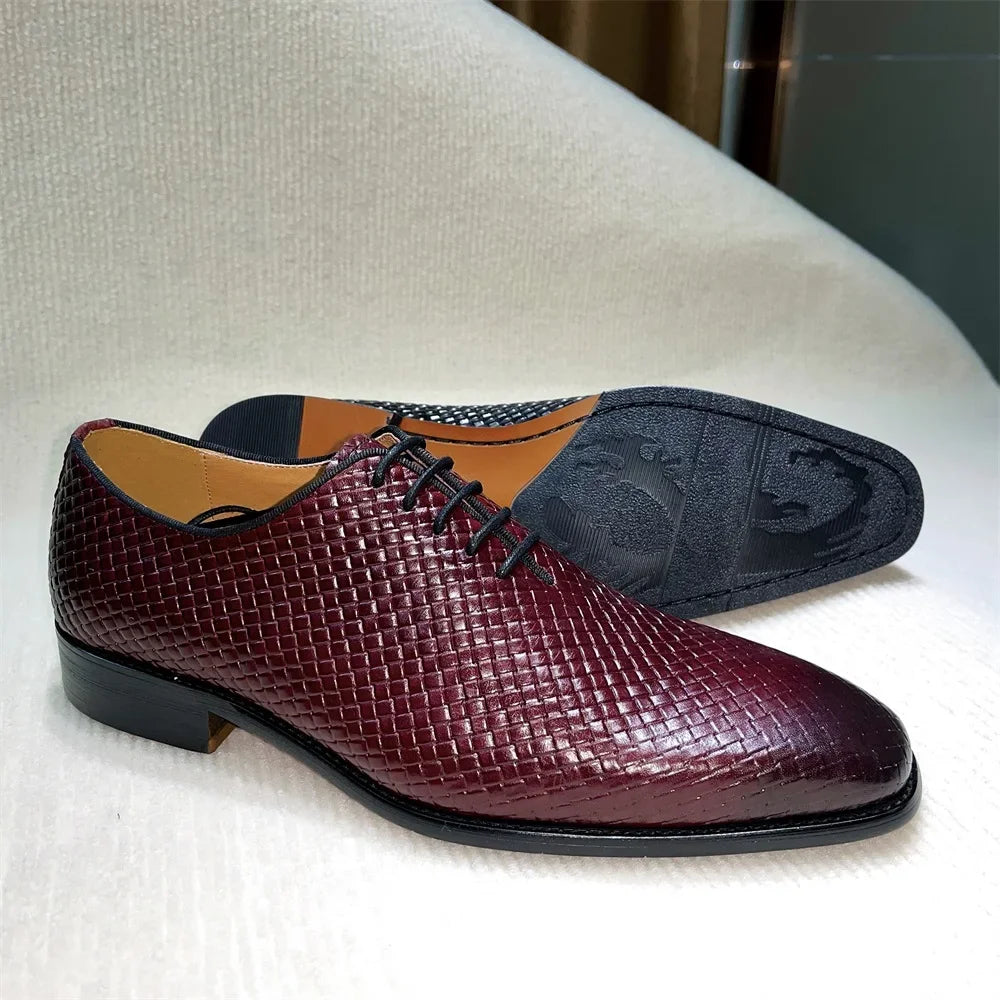 Intreccio - Men's Elegant Woven Leather Oxford Dress Shoes - Ashour Shoes