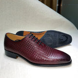 Intreccio - Men's Elegant Woven Leather Oxford Dress Shoes - Ashour Shoes