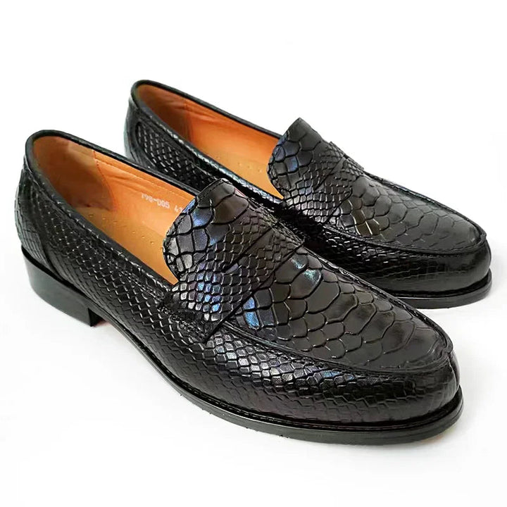 The cenu - Alligator print leather penny loafers for men