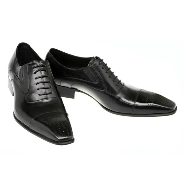 Rovento – Classic Vintage Oxford Brogue Dress Shoes for Men Vegan Leather - Ashour Shoes