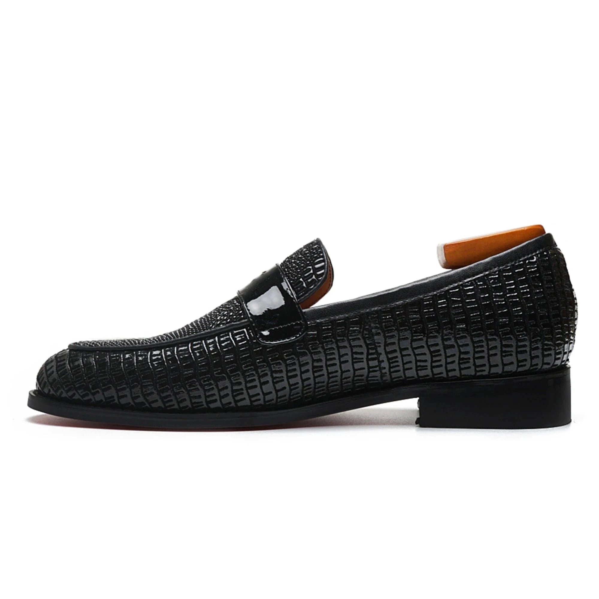 luxury leather loafers for men - red bottom