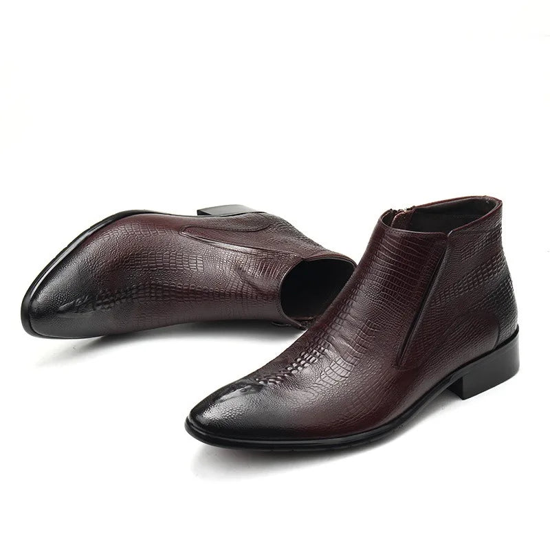 il corso boots - Leather dress boots for men with a zipper