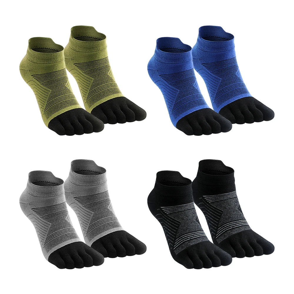 Agile3 - Unisex Merino Performance Toe Ankle Socks for Running & Hiking - Ashour Shoes