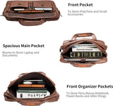 V2 - Men's Vegan Leather Business Briefcase Versatile Shoulder Bag with Multi-Pocket - Ashour Shoes
