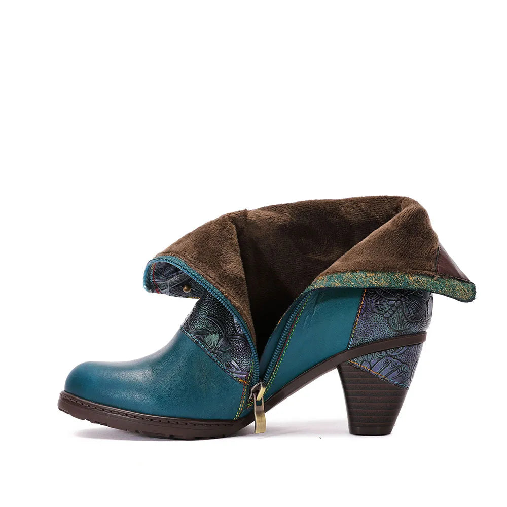 Armino - Retro Painted clasp leather boots for women