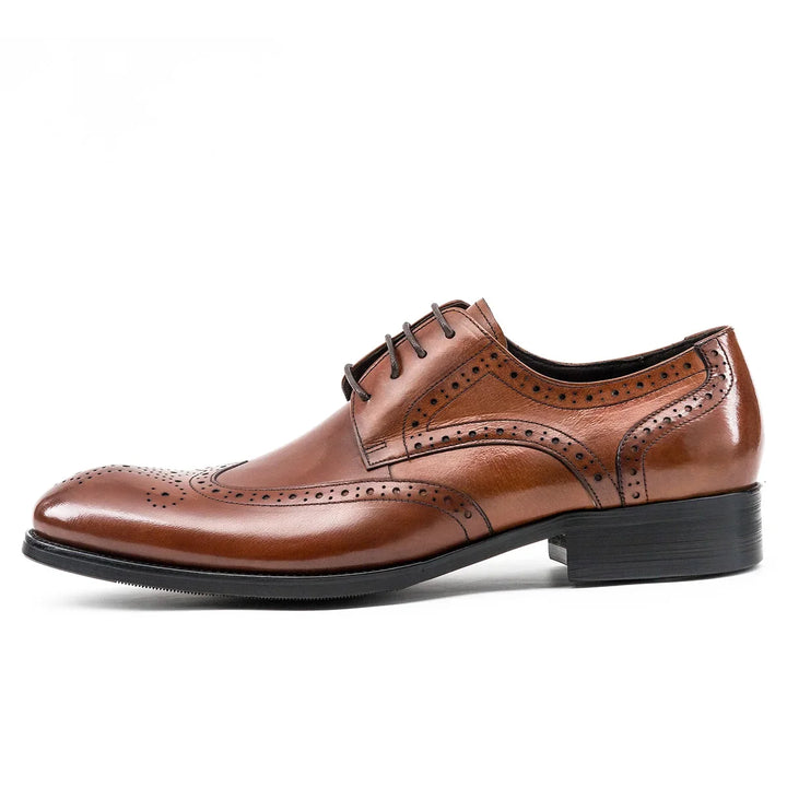 Ryno - Brogue Derby leather dress shoes for men - Ashour Shoes