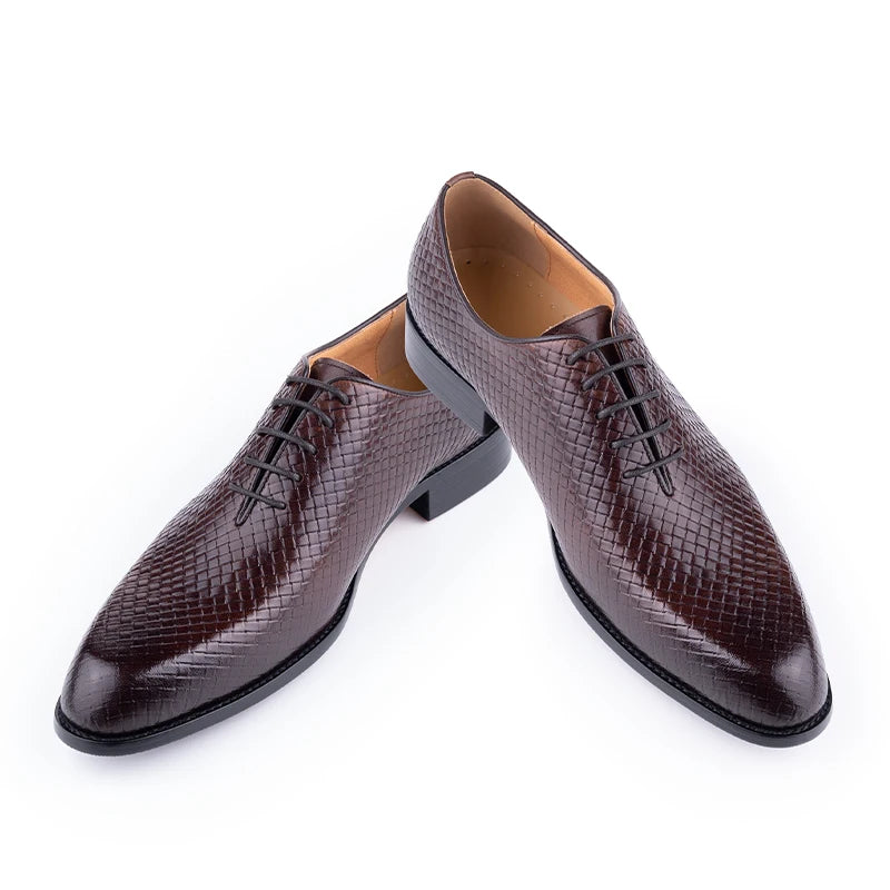 The Puntino - Animal print leather oxford shoes for men - Ashour Shoes