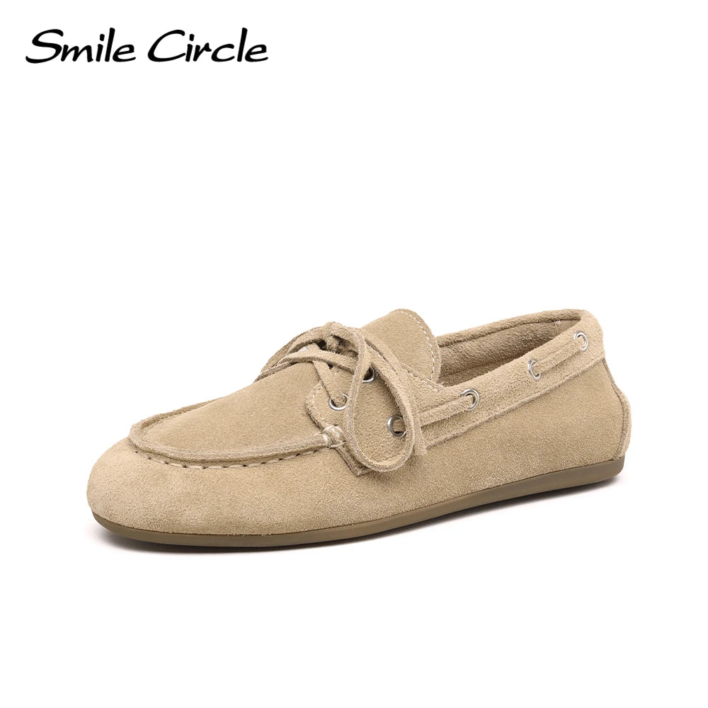Lerana - Genuine Leather Boat Shoes for Women. Classic Moccasin for Everyday Comfort