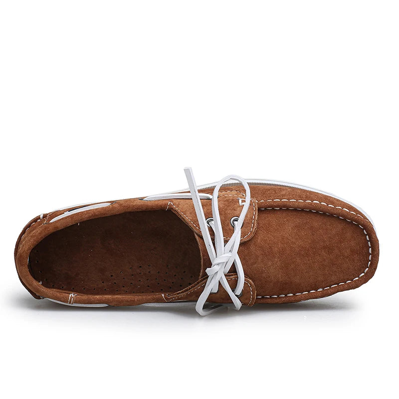 Vela - Men's Suede Moccasin Boat Shoes - Ashour Shoes