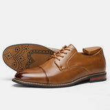 Brunito - Men's Polished Cap Toe Derby Dress Shoes - Ashour Shoes
