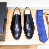 Maestro - Men's Premium Leather Brogue Cap Toe Oxford Dress Shoes - Ashour Shoes
