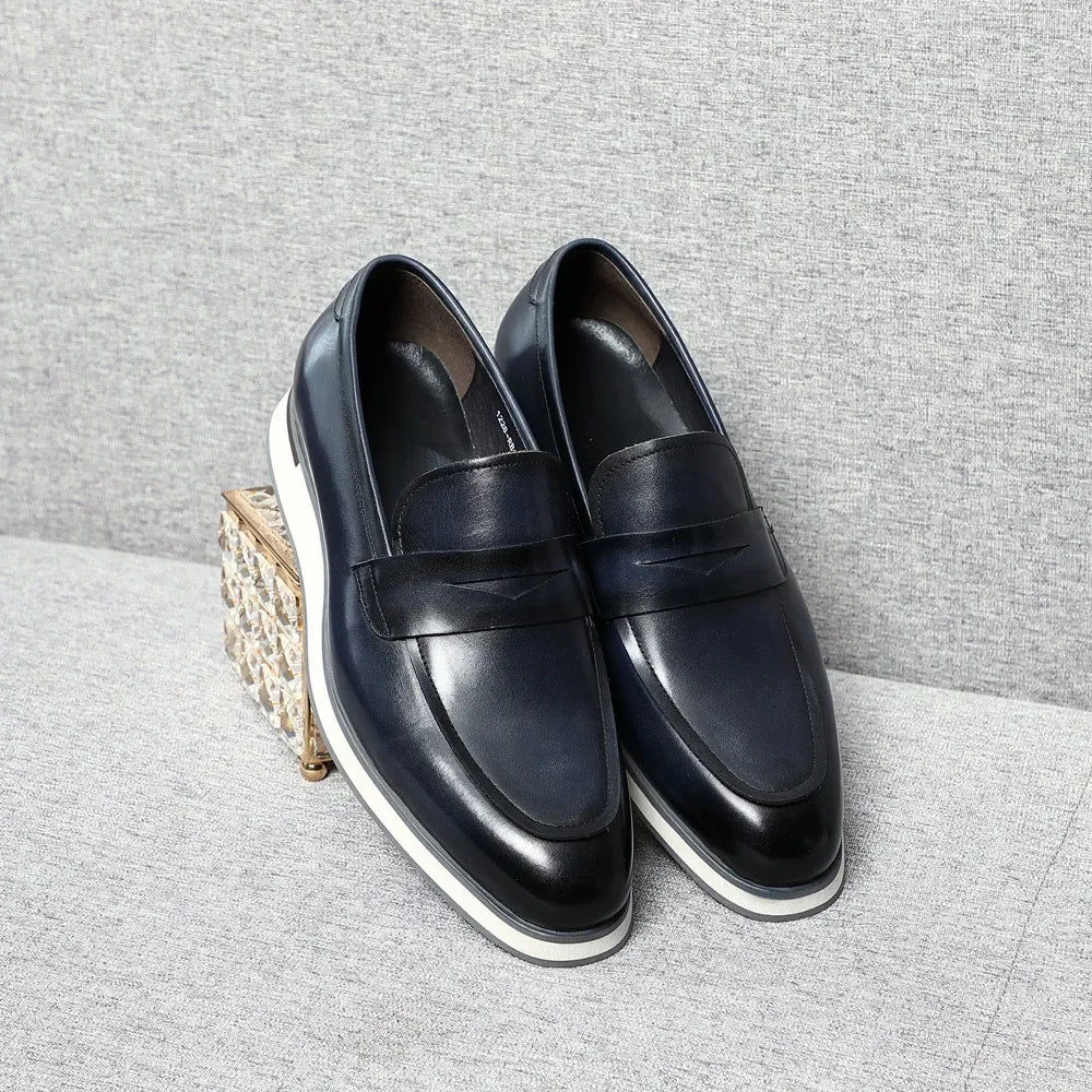 Grylo - Leather penny loafers sneakers sole for men