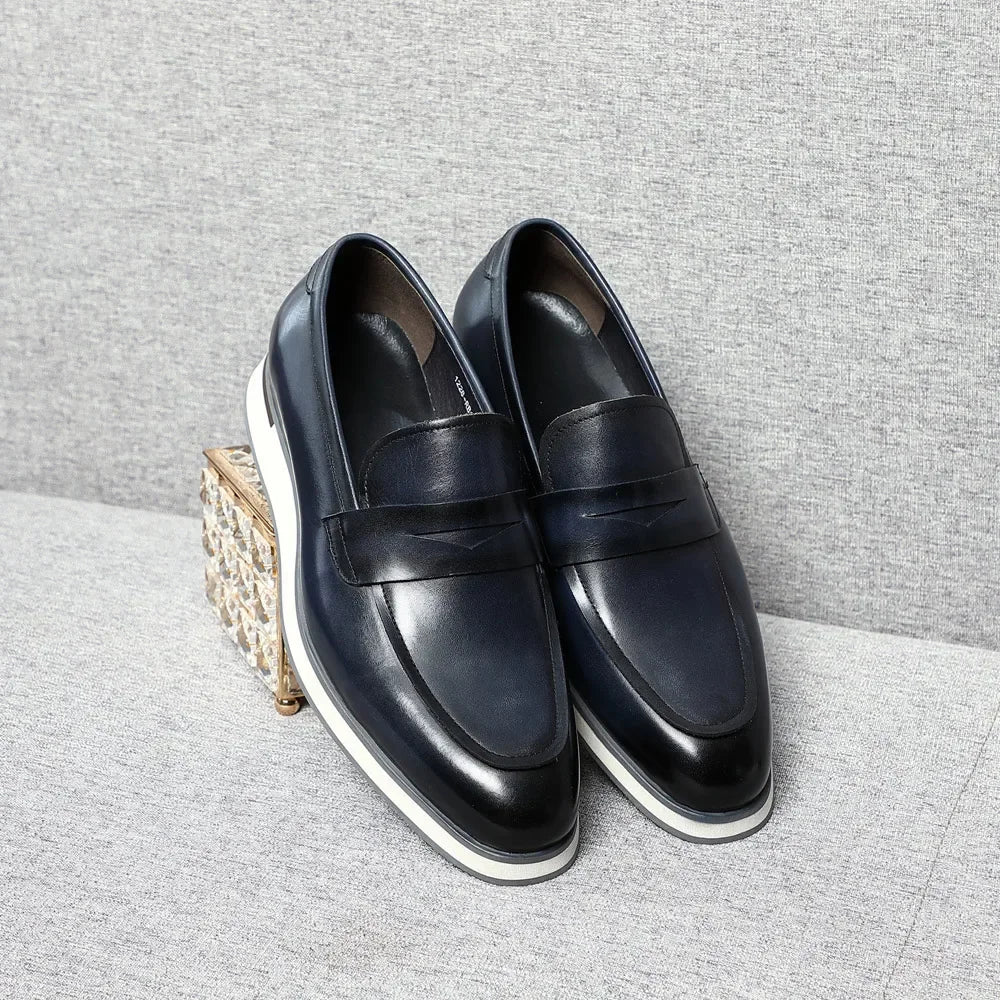 Grylo - Leather penny loafers sneakers sole for men - Ashour Shoes